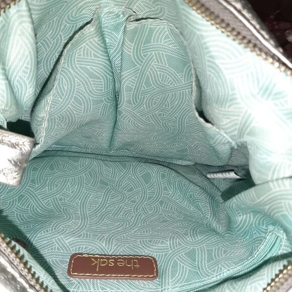 Good Used Condition The Sak Metallic Leather Crossbody Purse Bag - Picture 7 of 11